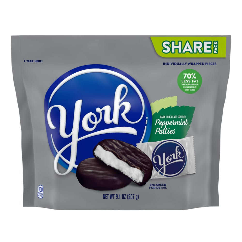 YORK DARK CHOCOLATE COVERED PEPPERMINT PATTIES SHARE PACK STAND UP BAG (CPCD)