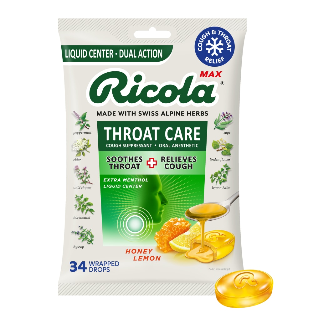 Ricola ™ Throat Care Max Honey Lemon 34ct