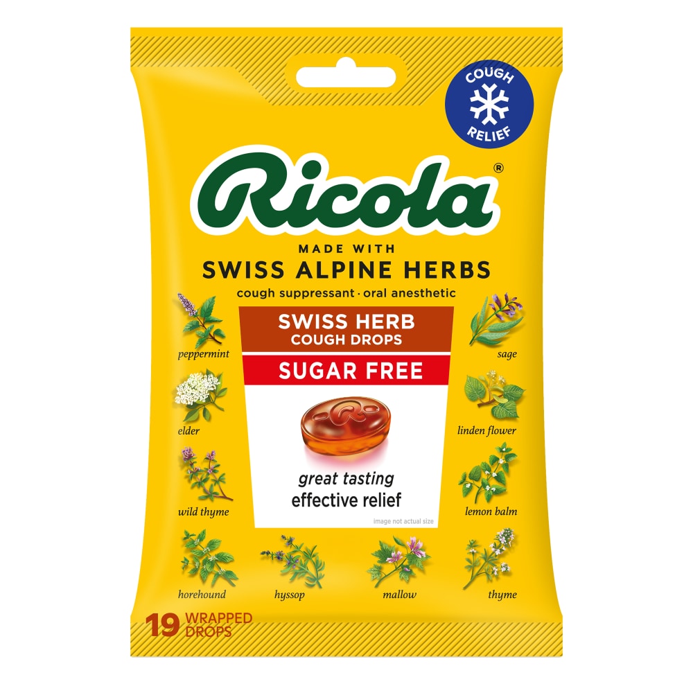 Ricola® Sugar-Free Swiss Herb Menthol Cough Drops for Sore Throat and Cough Relief
