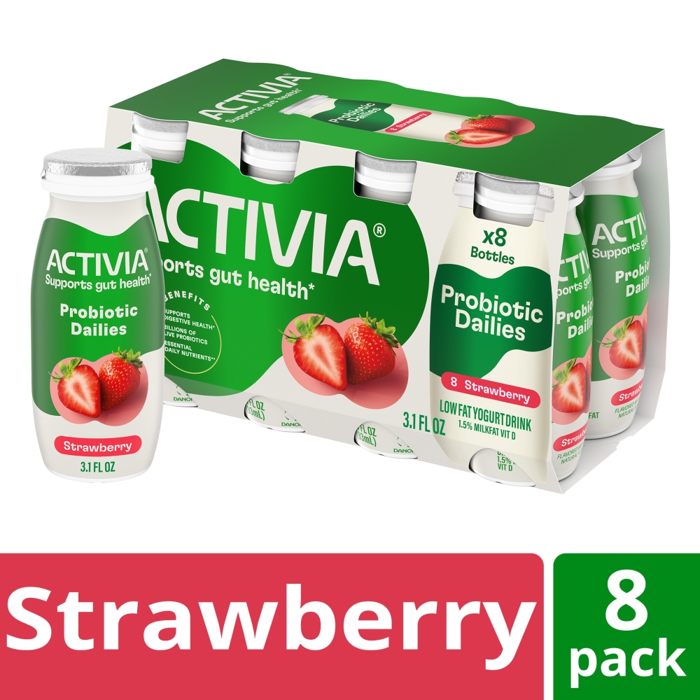 Activia Strawberry Probiotic Dailies Low Fat Yogurt Drinks