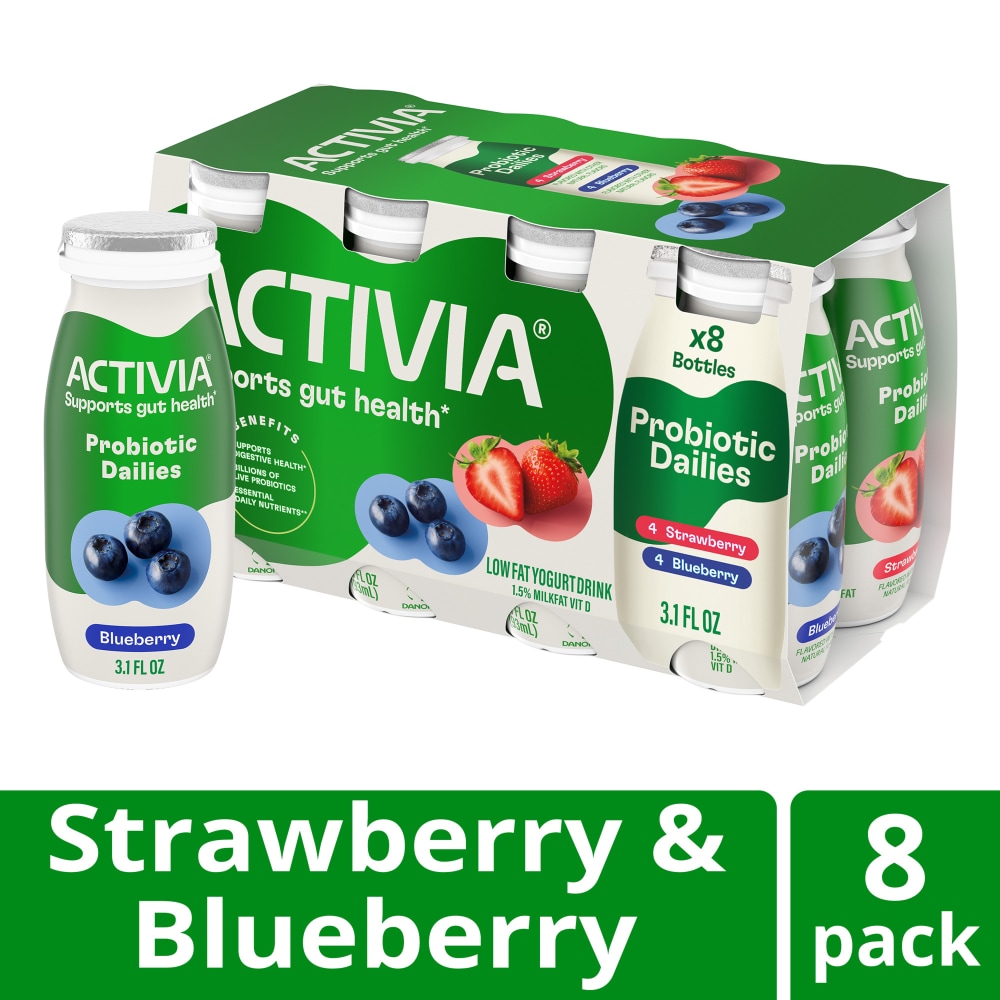 Activia Strawberry & Blueberry Probiotic Low Fat Yogurt Drinks