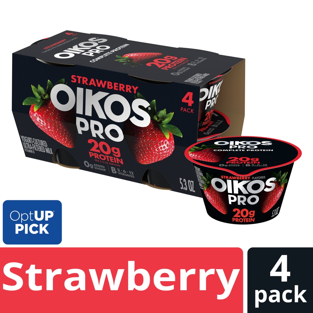 Oikos Pro 20g Protein Strawberry Yogurt-Cultured Ultra-Filtered Milk Product Cup​s