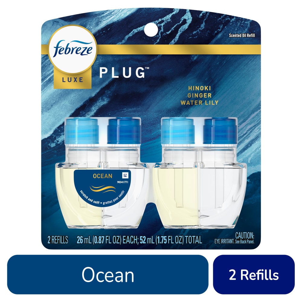 Febreze Origins Fade Defy PLUG Air Freshener & Odor Fighter Ocean Oil Refills