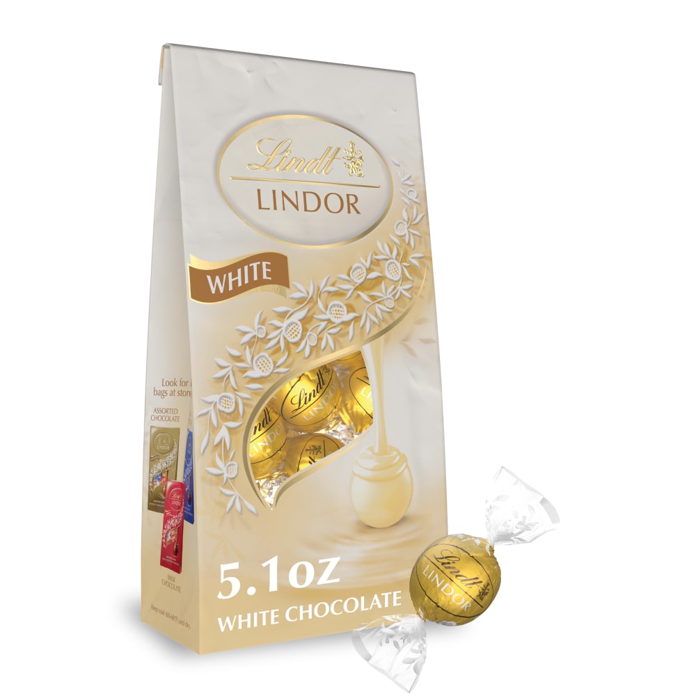 Lindt LINDOR White Chocolate Candy Truffles Bag