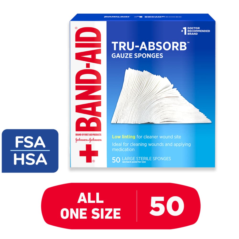 BAND-AID Brand First Aid Tru-Absorb Gauze Sponges