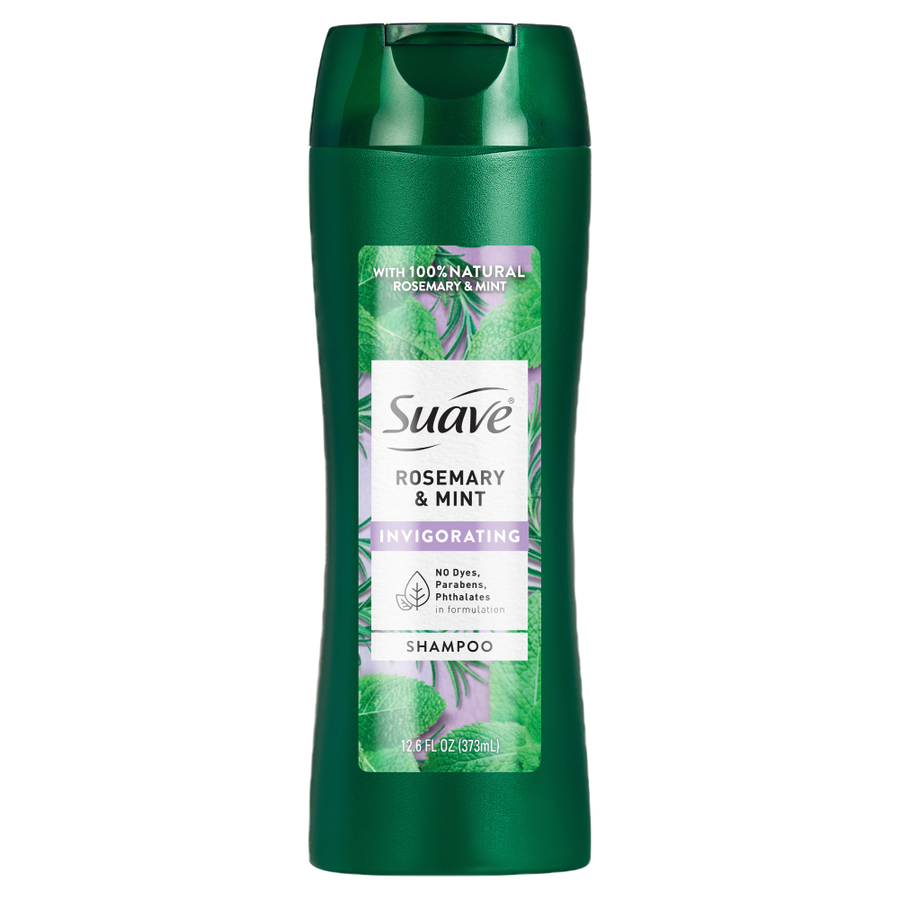 Suave Invigorating Shampoo With 100% Natural Rosemary & Mint, 12.6FL OZ