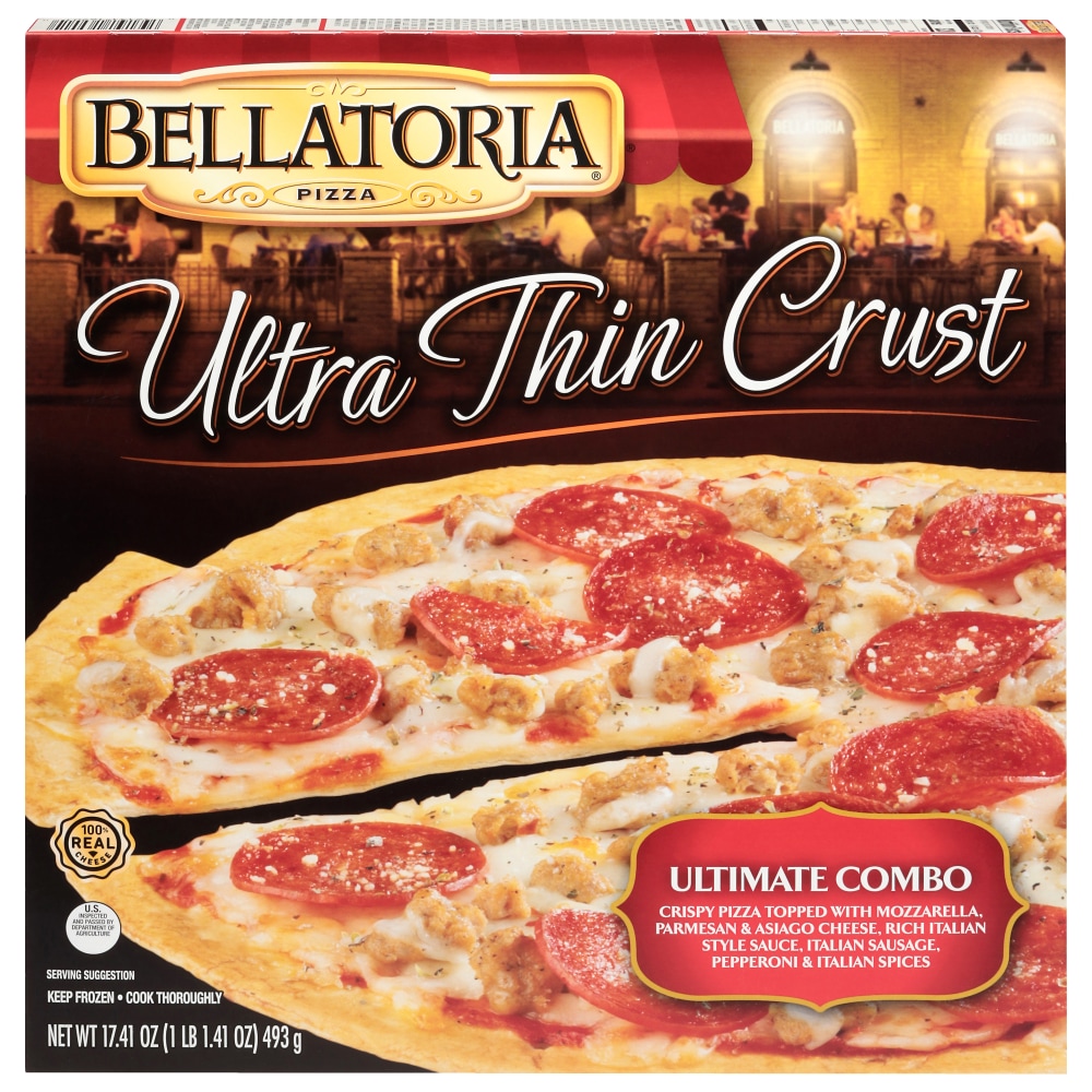 Bellatoria® Ultimate Combo Ultra Thin Crust Frozen Pizza
