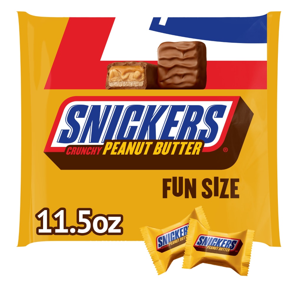 Snickers Crunchy Peanut Butter Squared Fun Size Chocolate Candy Bars Bag