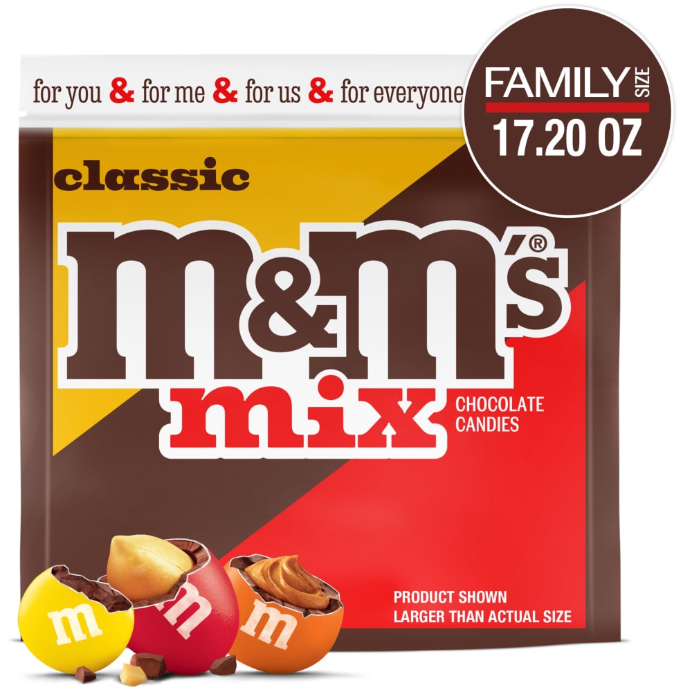M&M’s Classic Mix Chocolate Candy Assortment Family Size Bag