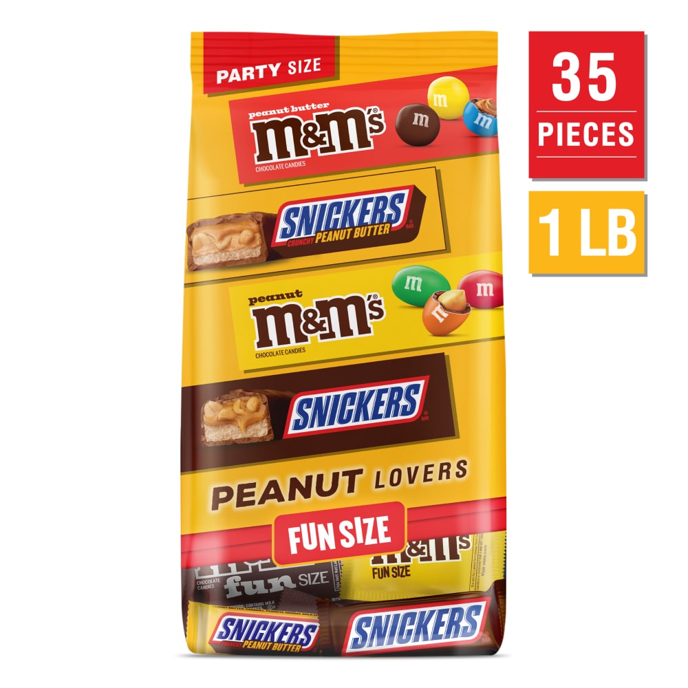 M&M’S & Snickers Fun Size Peanut Lovers Chocolate Graduation Gifts Variety Bag