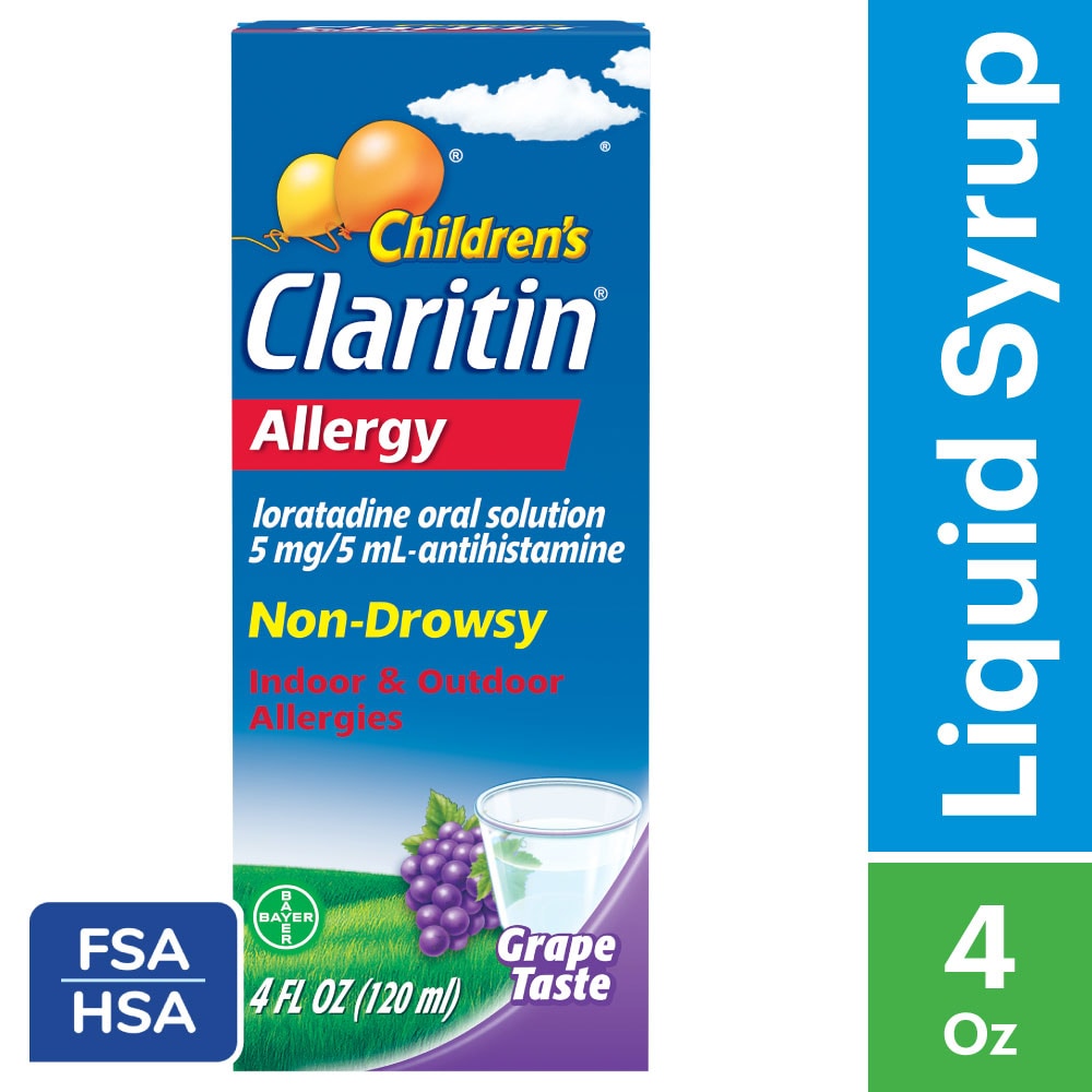 Children’s Claritin® 24 Hour Non-Drowsy Allergy Relief Grape Loratadine Syrup 5mg