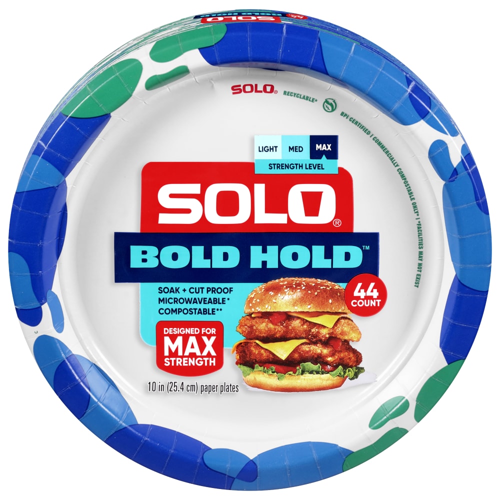 Solo® Bold Hold™ 10 Inch Round Paper Plates
