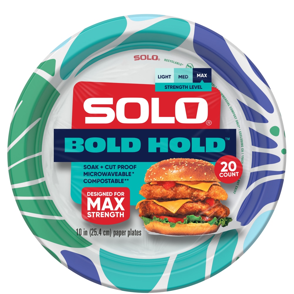 Solo® 10 in Paper Plate TIDEPOOL/BOTANIK