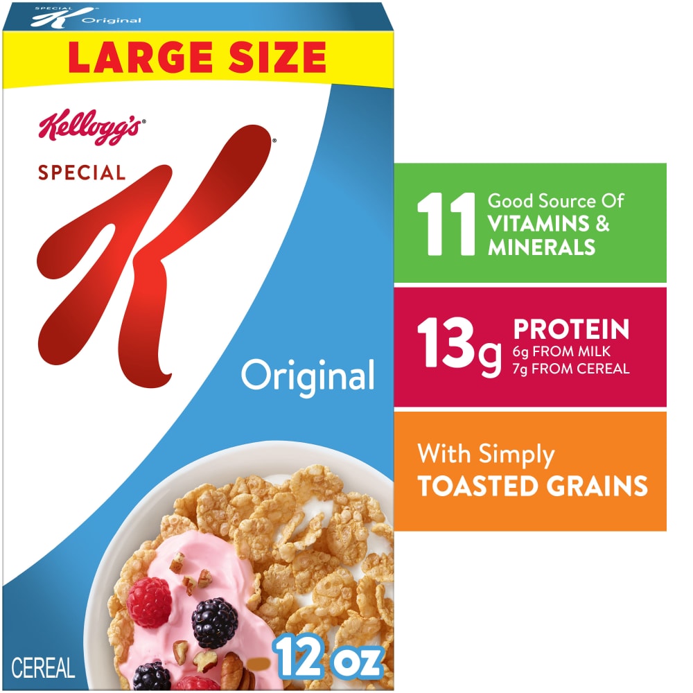 Kellogg’s Special K Breakfast Cereal Original, Family Breakfast, 12 oz