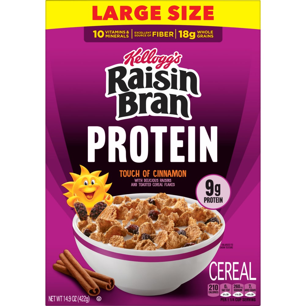 Kellogg’s® Raisin Bran Protein Touch of Cinnamon Large Size Cereal