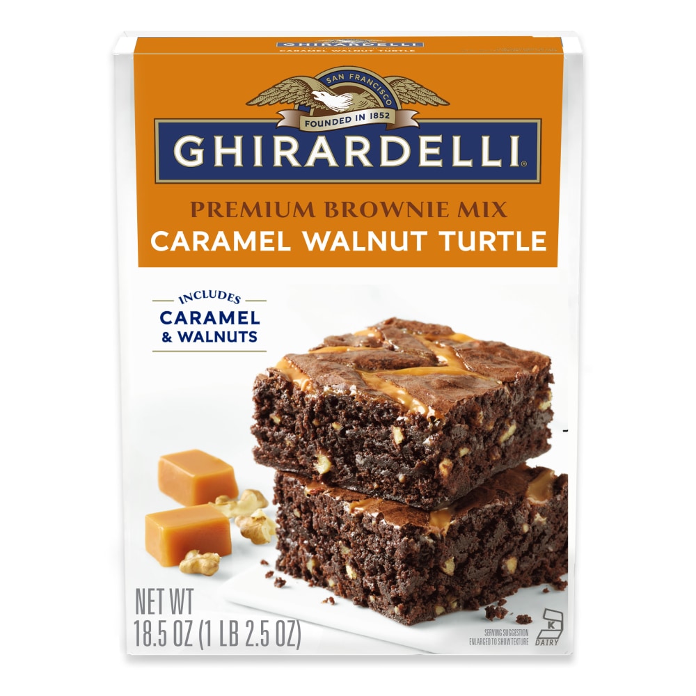 Ghirardelli® Caramel Walnut Turtle Premium Brownie Mix