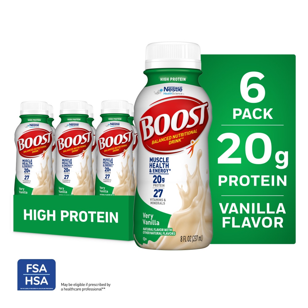 BOOST HIGH PROTEIN Balanced Nutritional Drink Vanilla Carton 6pk