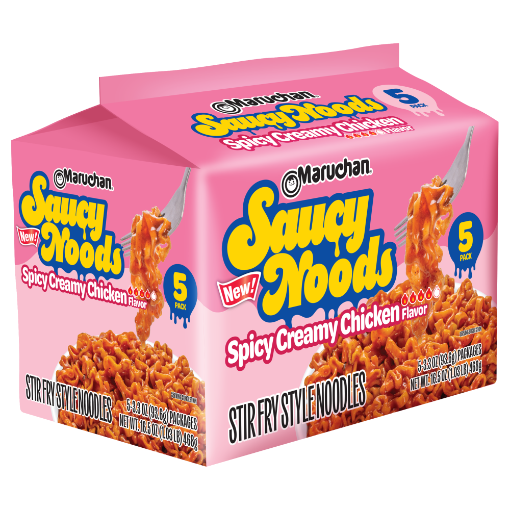 Maruchan, Saucy Noods, Stir Fry Style Noodles, Spicy Creamy Chicken, Pack of 5