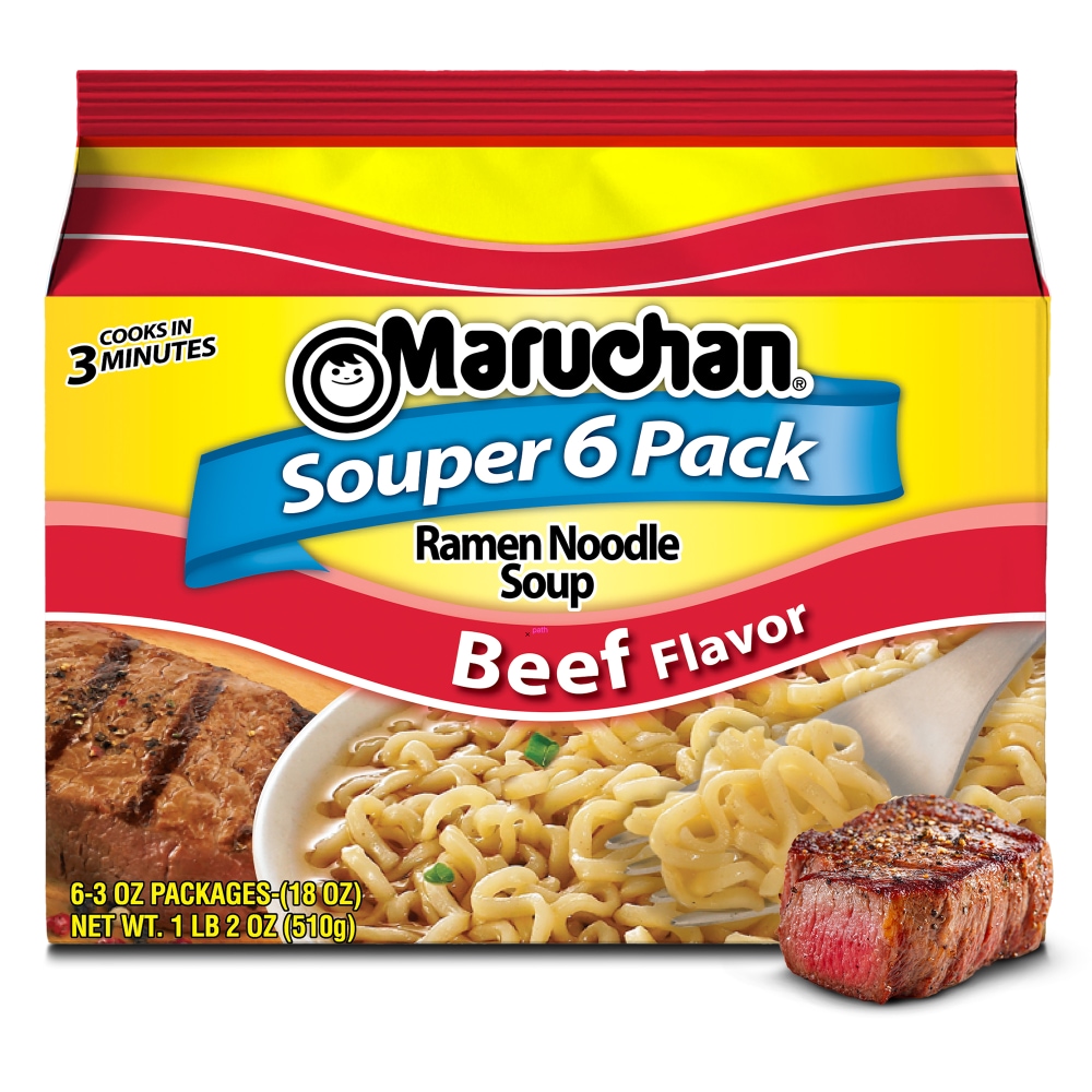 Maruchan® Ramen Noodle Soup Beef Flavor Instant Noodles Souper 6