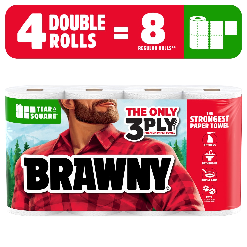 Brawny® Tear-A-Square® 3 Ply Paper Towel Double Rolls