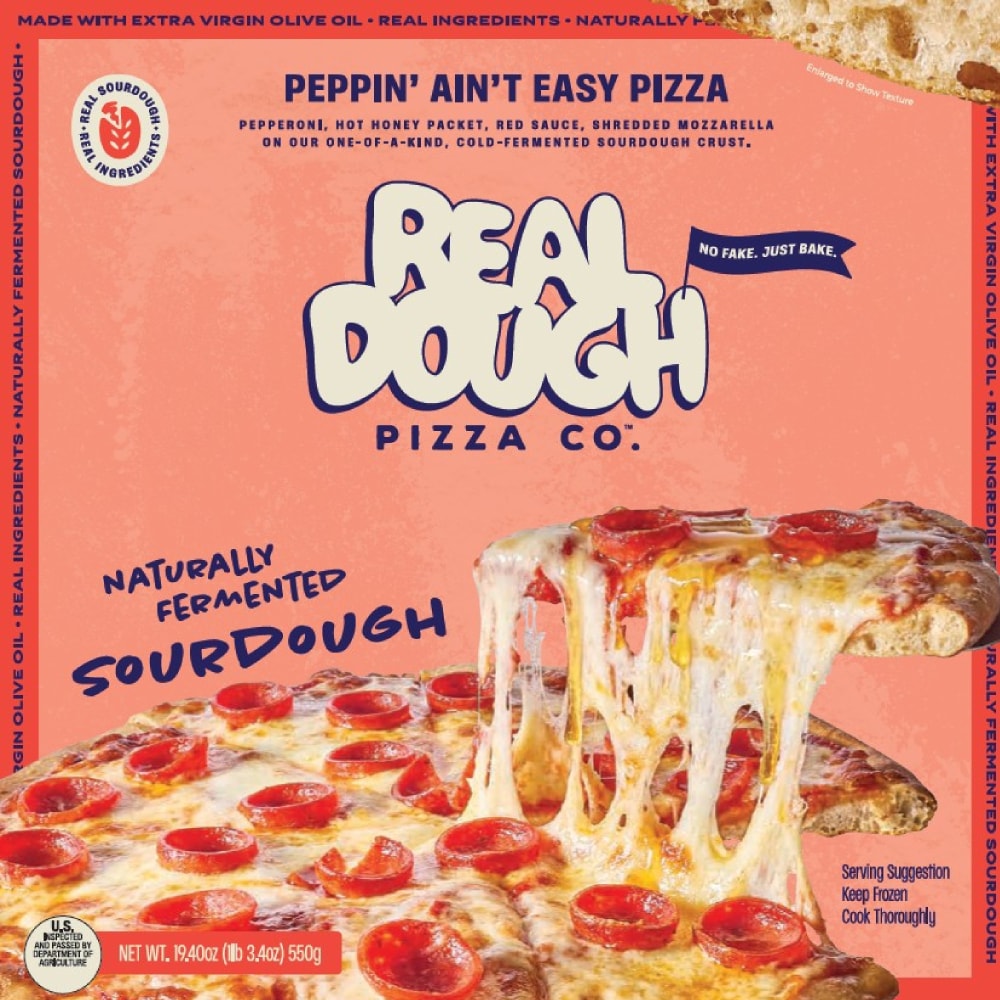 Real Dough Pizza Co™. Peppin’ Ain’t Easy Frozen Pizza