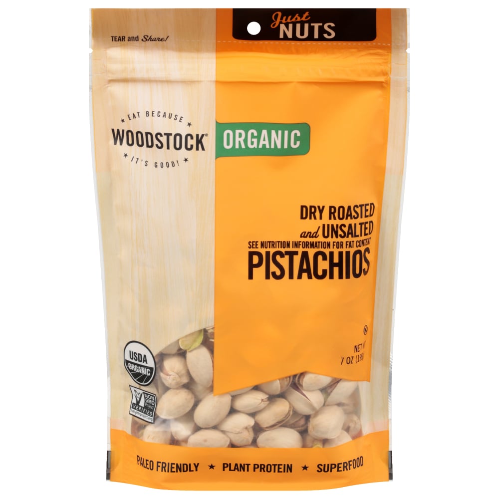 Woodstock Organic Dry Roasted and Unsalted Pistachios_7 oz