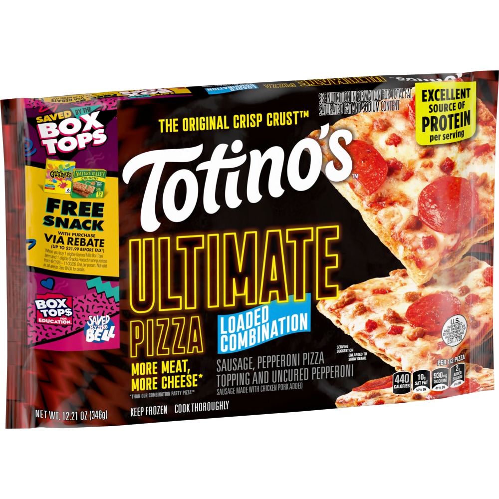 Totino’s™ Ultimate Pizza Loaded Combination 35g Protein Thin Crust Frozen Pizza
