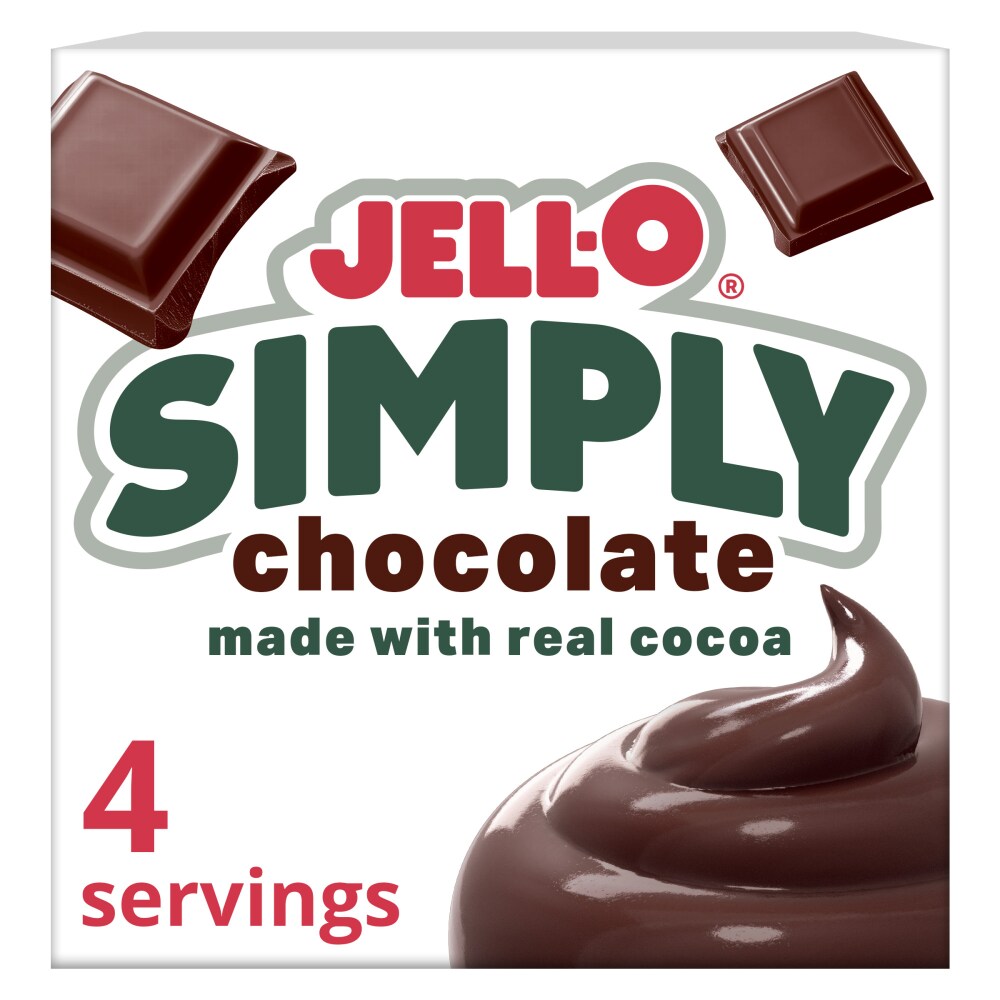 Jell-O Simply Chocolate Flavored Instant Pudding & Pie Filling Mix, Box