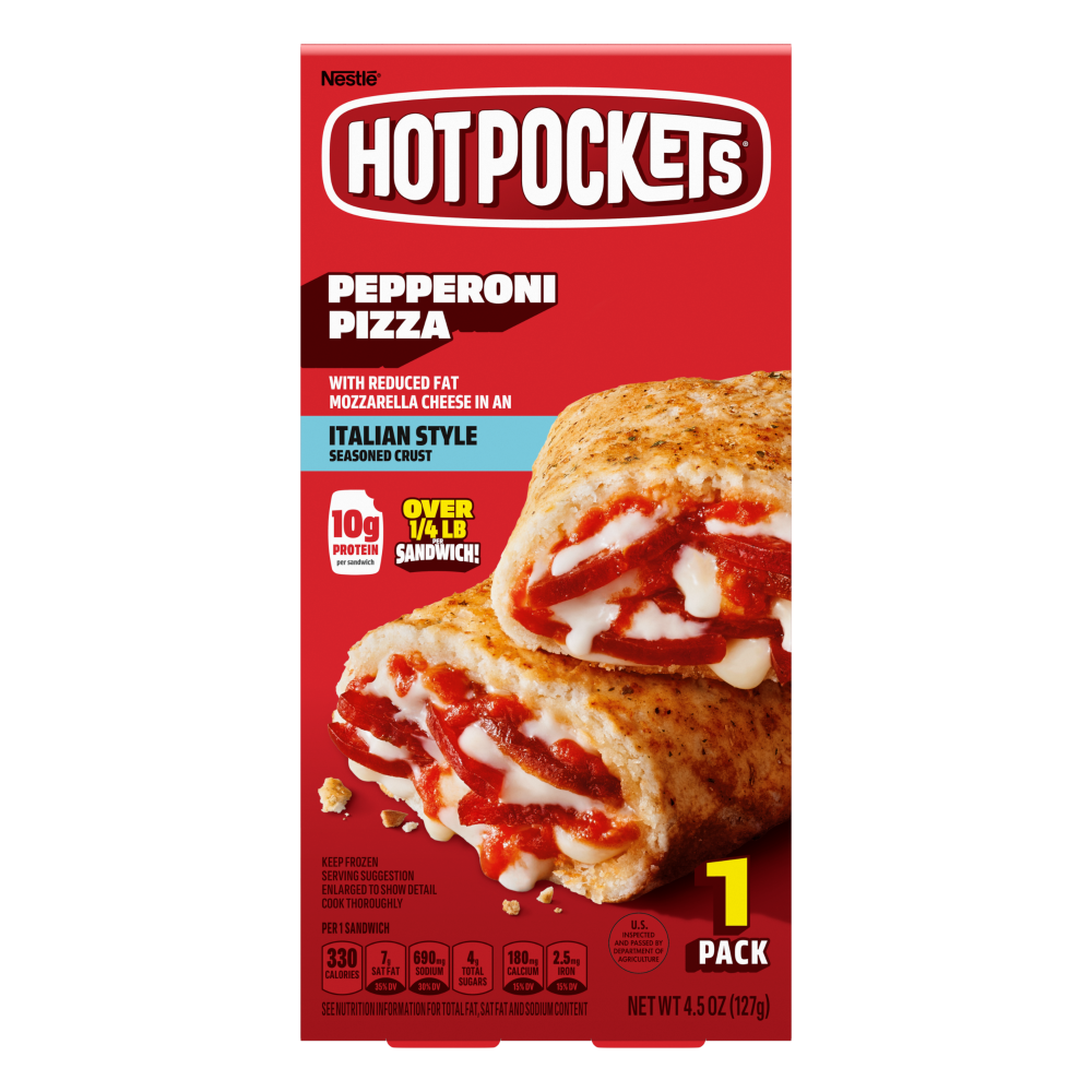 Hot Pockets Italian Style Seasoned Crust Pepperoni Pizza Frozen Sandwich