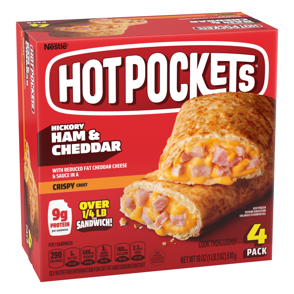 Hot Pockets Crispy Crust Hickory Ham and Cheddar Frozen Sandwiches