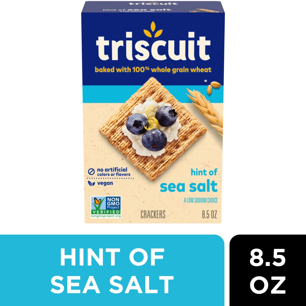Triscuit Hint of Sea Salt Whole Grain Wheat Vegan Crackers