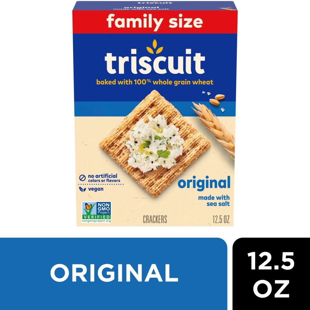 Triscuit Original Whole Grain Wheat Vegan Crackers Family Size