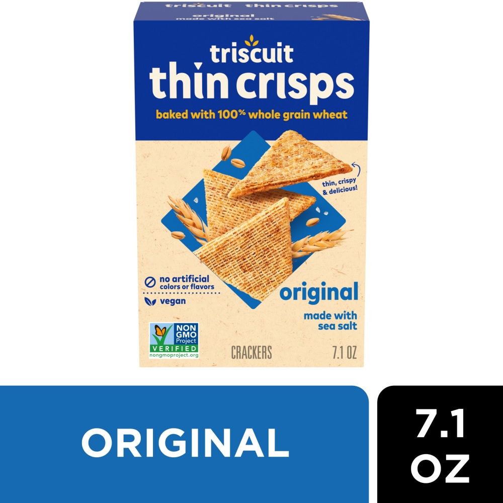 Triscuit Thin Crisps Original Whole Grain Wheat Vegan Crackers
