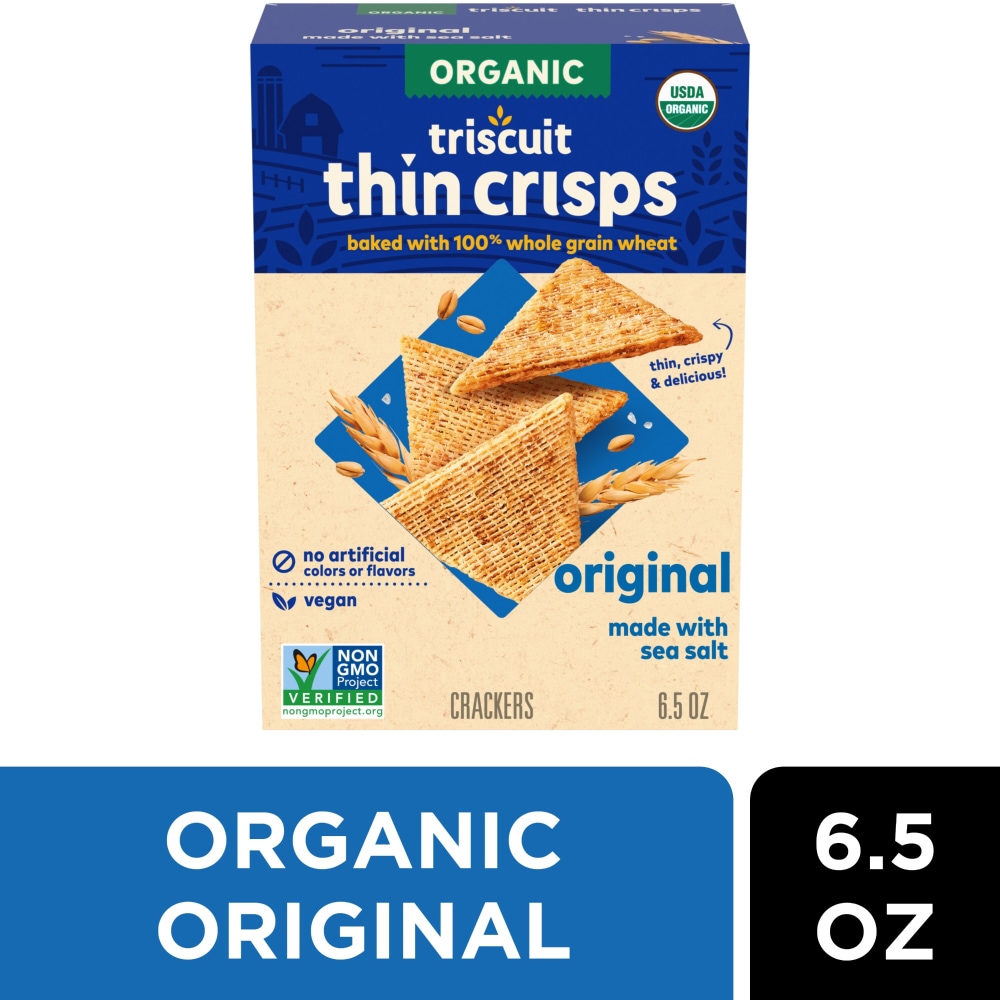 Triscuit Organic Original Whole Grain Wheat Vegan Crackers