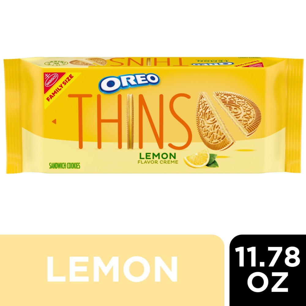 OREO Thins Lemon Creme Sandwich Cookies Family Size