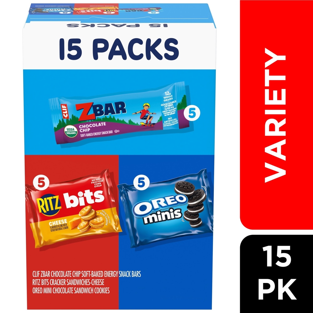 Zbar Chocolate Chip Snack Bars RITZ Bits Crackers & OREO Mini Cookies Variety Pack