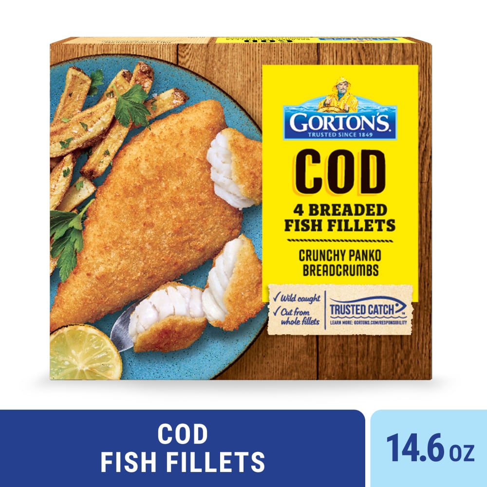 Gorton’s Breaded Fish Fillets, Wild Caught Cod with Crunchy Panko Breadcrumbs, Frozen