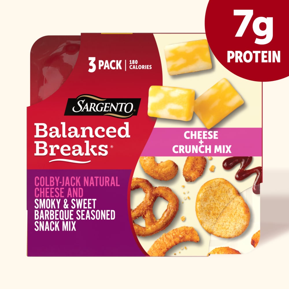 Sargento® Balanced Breaks® Cheese + Crunch Mix, Colby-Jack Cheese, BBQ Snack Mix