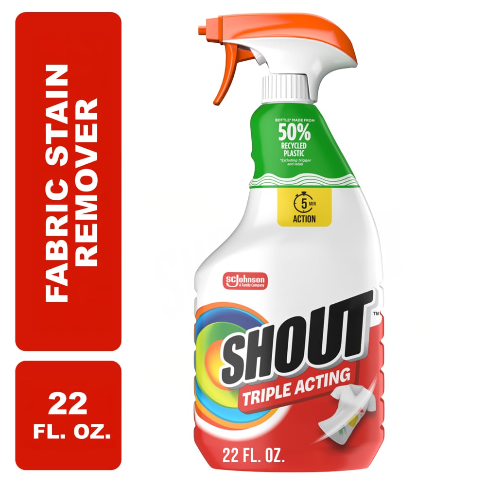 Shout Active Enzyme Laundry Stain Remover Spray, Triple-Acting Formula Clings, Penetrates, and Lifts
