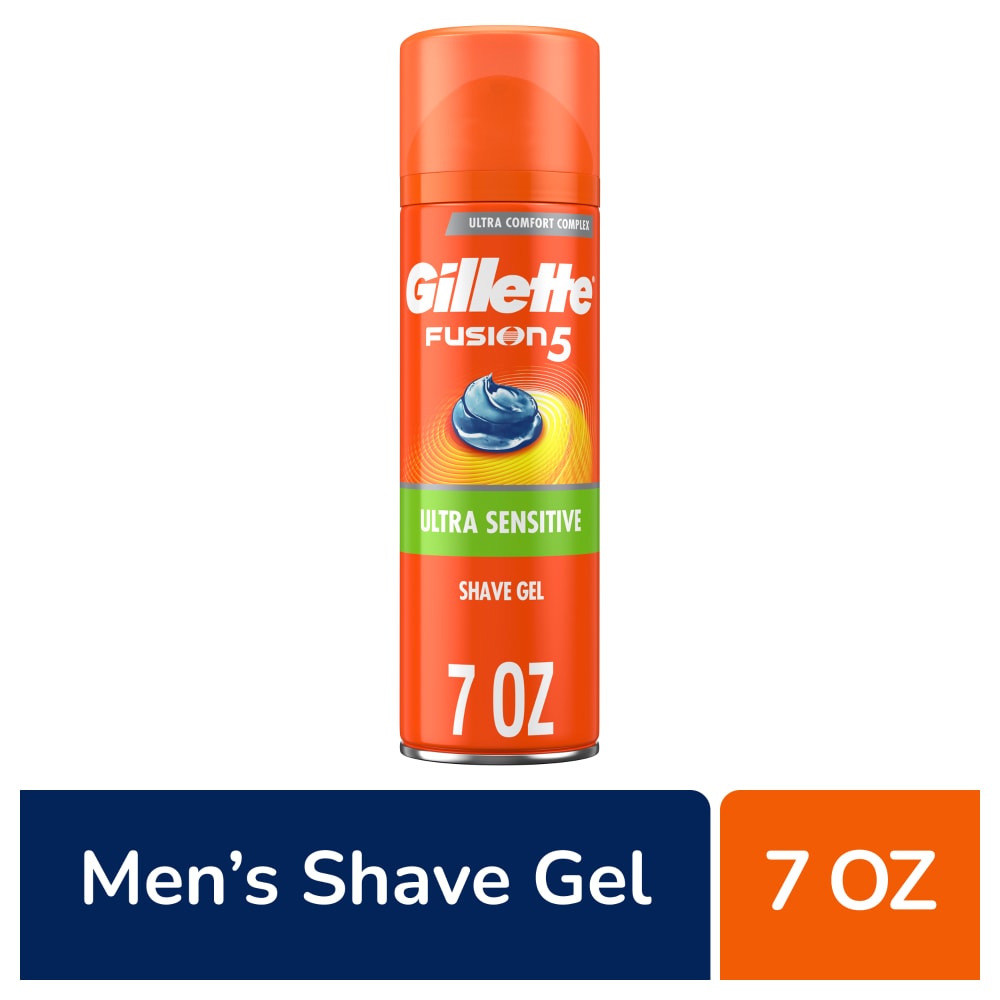 Gillette Fusion Sensitive Skin Shaving Gel for Men, With Almond Oil