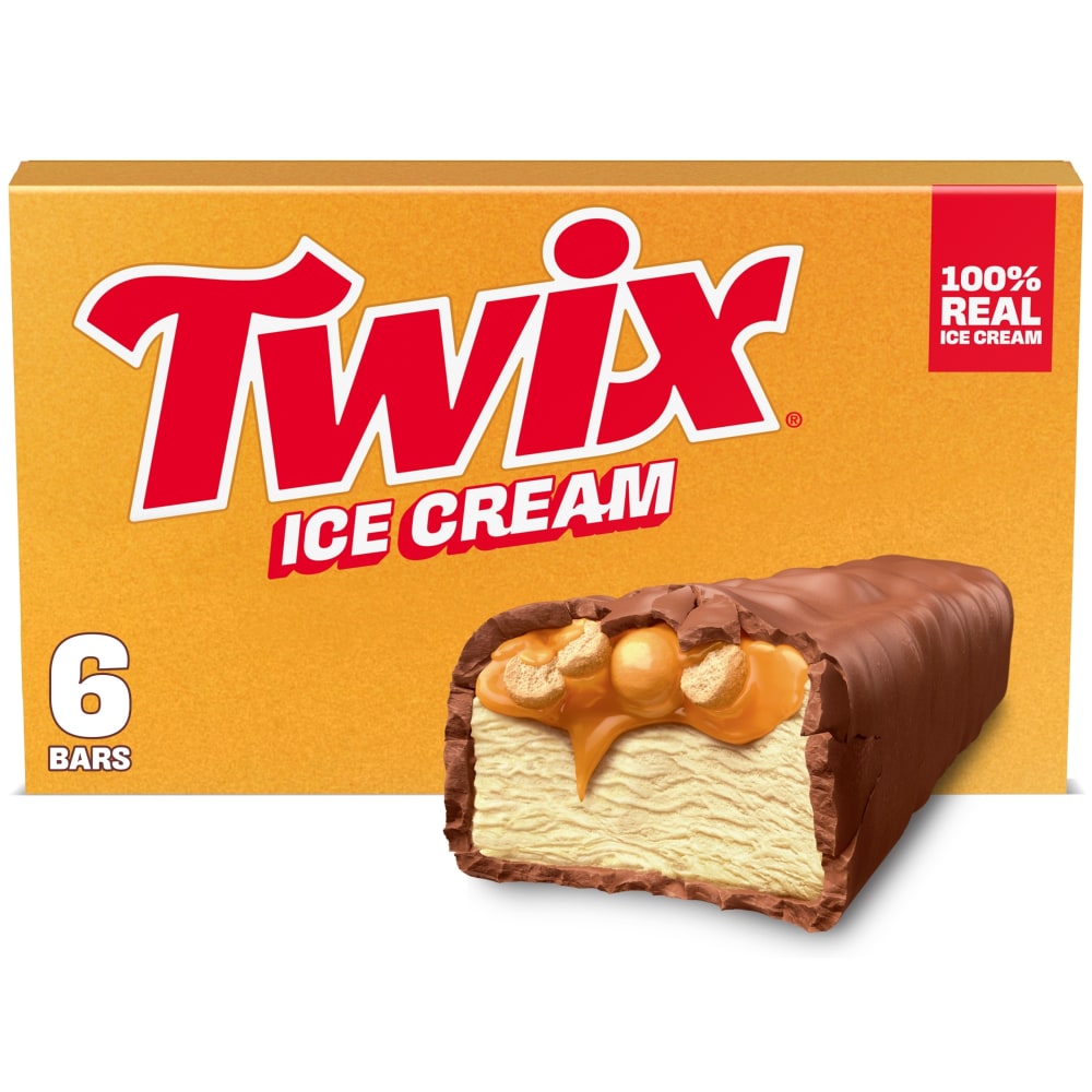 TWIX Ice Cream Bars Vanilla Caramel Chocolatey Cookie Dessert Bar Individually Wrapped
