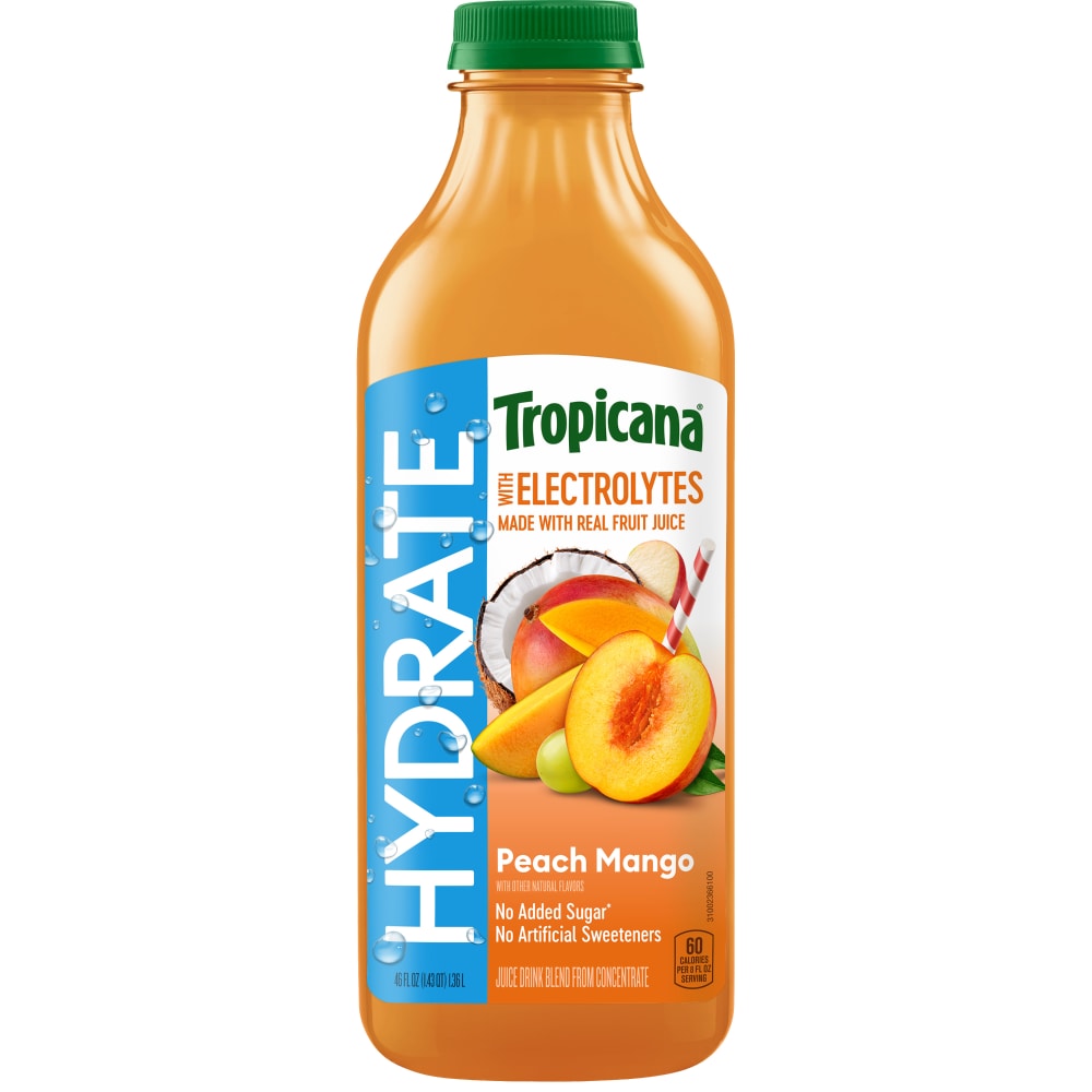 Tropicana Hydrate Peach Mango Juice Drink With Real Fruit Juice