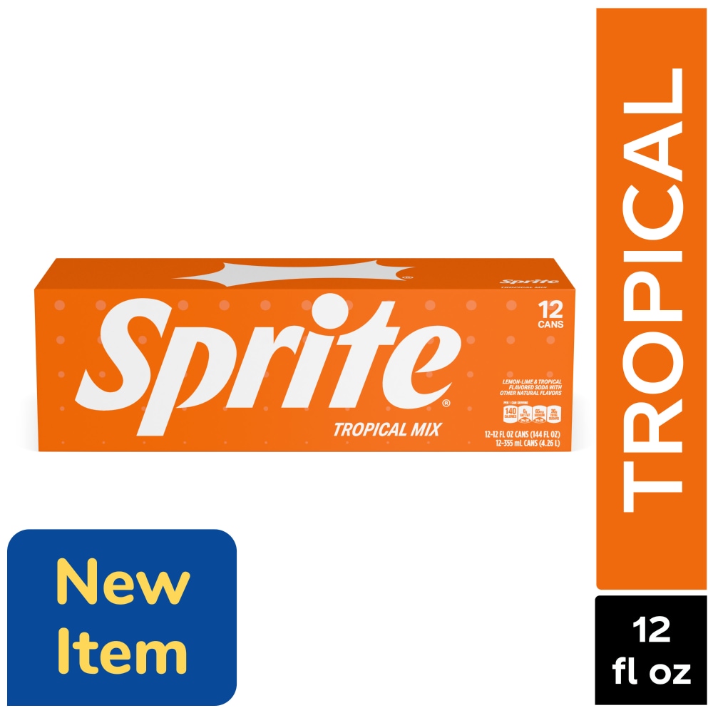 Sprite Tropical Mix Fridge Pack Cans, 12 fl oz, 12 Pack