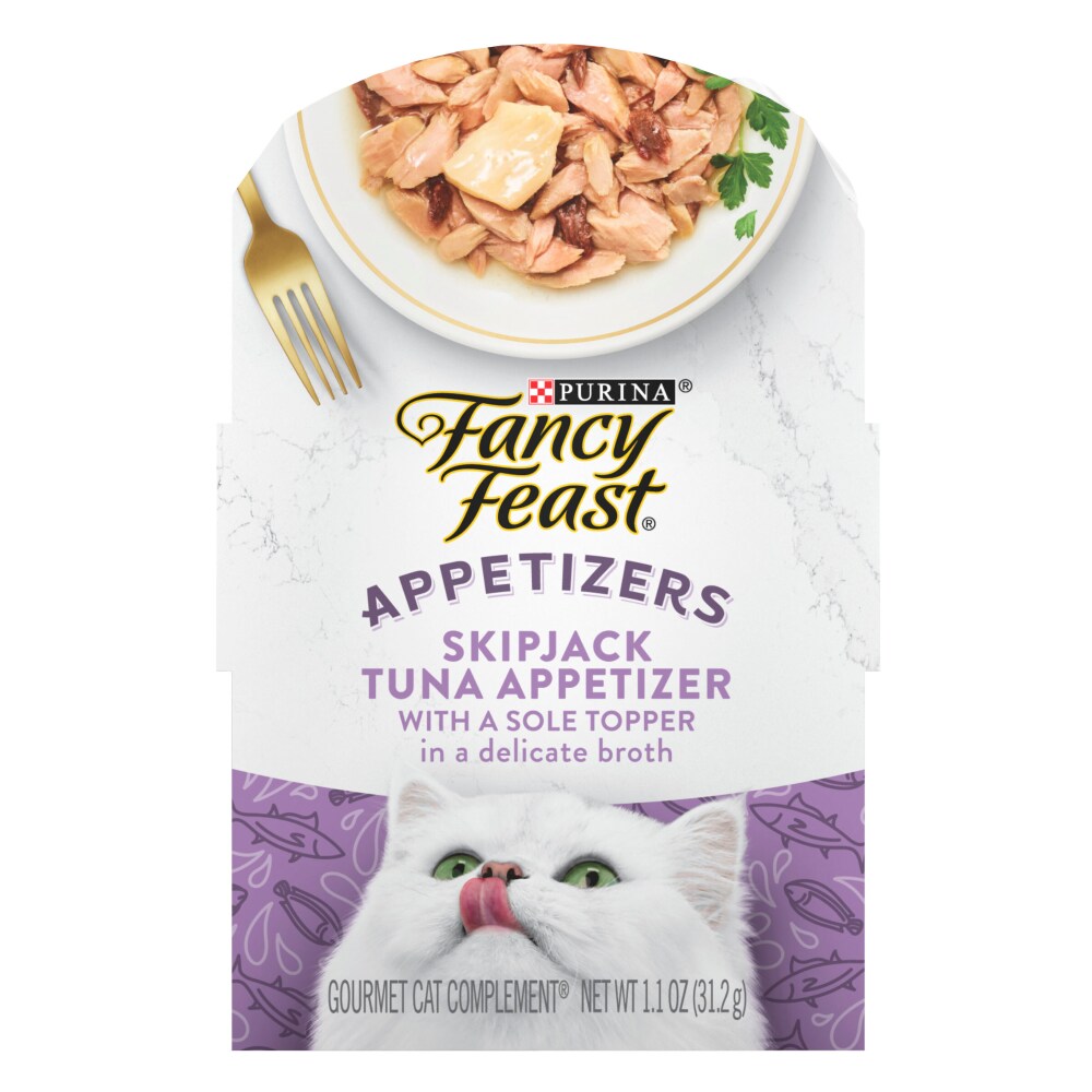 Purina Fancy Feast Wet Cat Food Appetizers Skipjack Tuna with Sole
