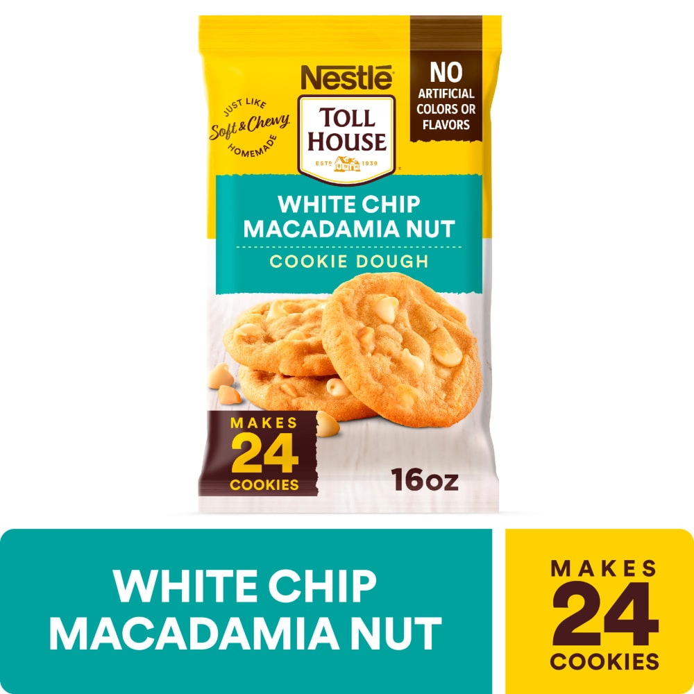 Nestle Toll House White Chip Macadamia Nut Cookie Dough Ready to Bake Cookie Dough