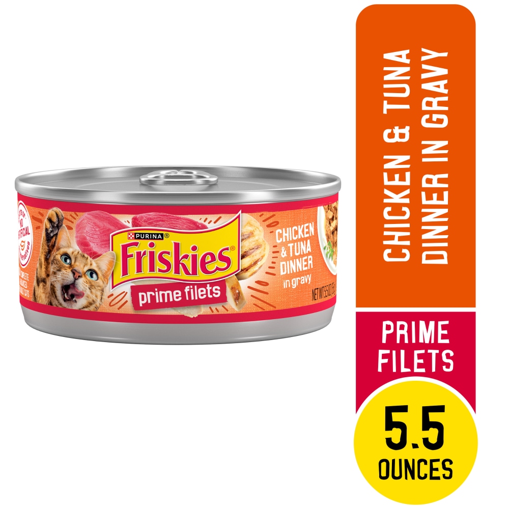 Purina Friskies Prime Filets Chicken and Tuna Dinner in Wet Cat Food Gravy