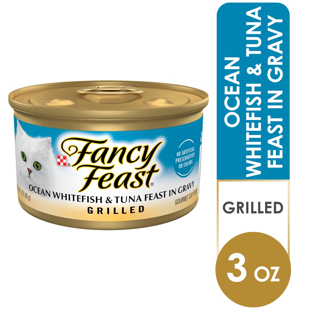 Purina Fancy Feast Grilled Wet Cat Food in Gravy Ocean Whitefish & Tuna Feast