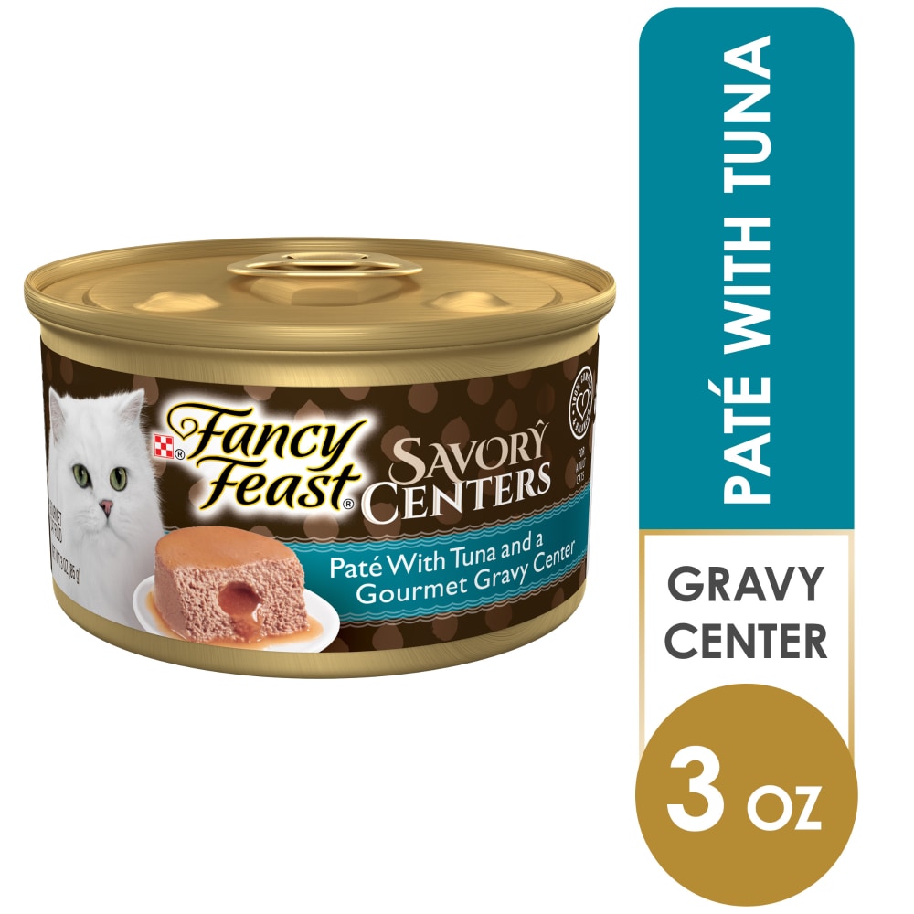 Purina Fancy Feast Savory Centers Wet Cat Food Pate with Tuna & a Gravy Center