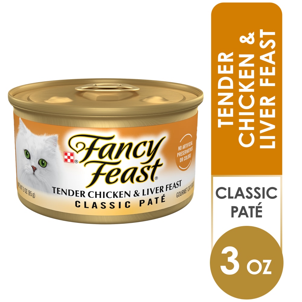 Purina Fancy Feast Wet Cat Food Classic Pate Tender Chicken and Liver Feast