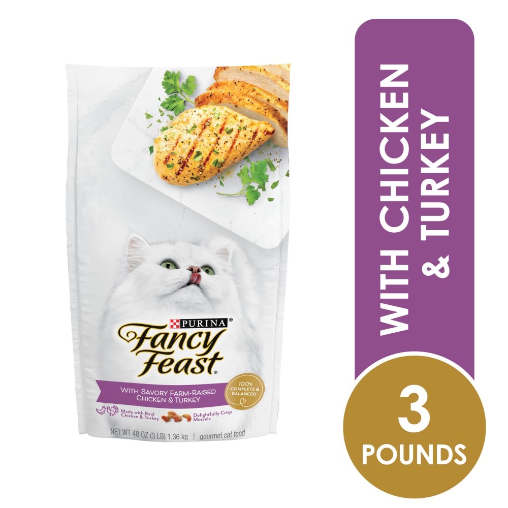 Purina Fancy Feast Dry Cat Food with Savory Farm-Raised Chicken and Turkey